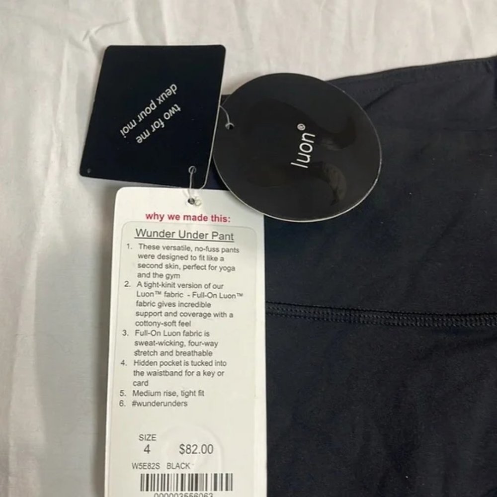 BNWT Lululemon Luon Wunder Under Crop Reversible Black various Capri 2,4,6,8 - Picture 3 of 6